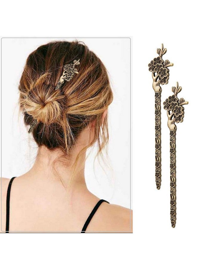 AUHOKY 12 Pieces Chinese Women Hair Sticks Auhoky 12 Styles Vintage Bronze Decorative Hair Pin Chopsticks Antique Retro Hair Forks For Hair Diy Accessory - Image 4