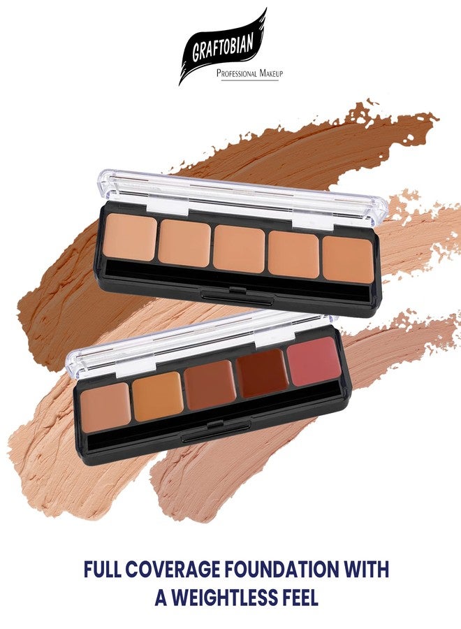 Graftobian HD Glamour Crème Foundation Palette (Ultra-Lights) - High Definition 5 Color Makeup Palette, Cream Based Foundation Concealer and Contour Palette, Full Coverage - Lightest Skin Shades - Image 4