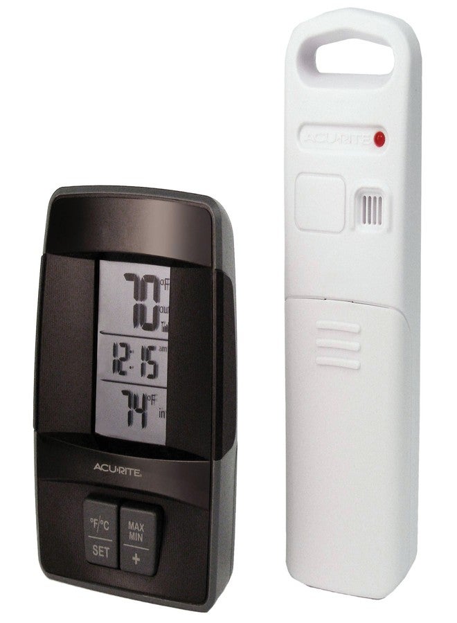 AcuRite 00606 Wireless Indoor/Outdoor Thermometer with Clock, 0.2 - Image 1