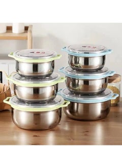 3 pieces of stainless steel lunch boxes of different sizes with lids