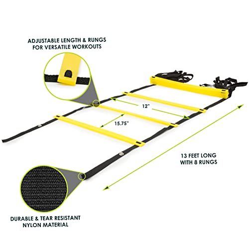 ProsourceFit Speed Agility Ladder 8, 12 and 20 Rung for Speed Training and Sports Agility Workouts with Free Carrying Bag - Image 2