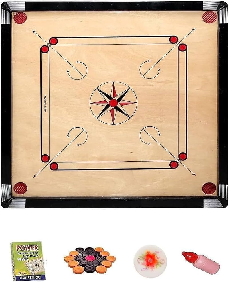NKT 32 INCH Matte Finish Carrom Board Tournament Quality and International Quality Free with Carrom Coin and Powder and stricker - Image 1