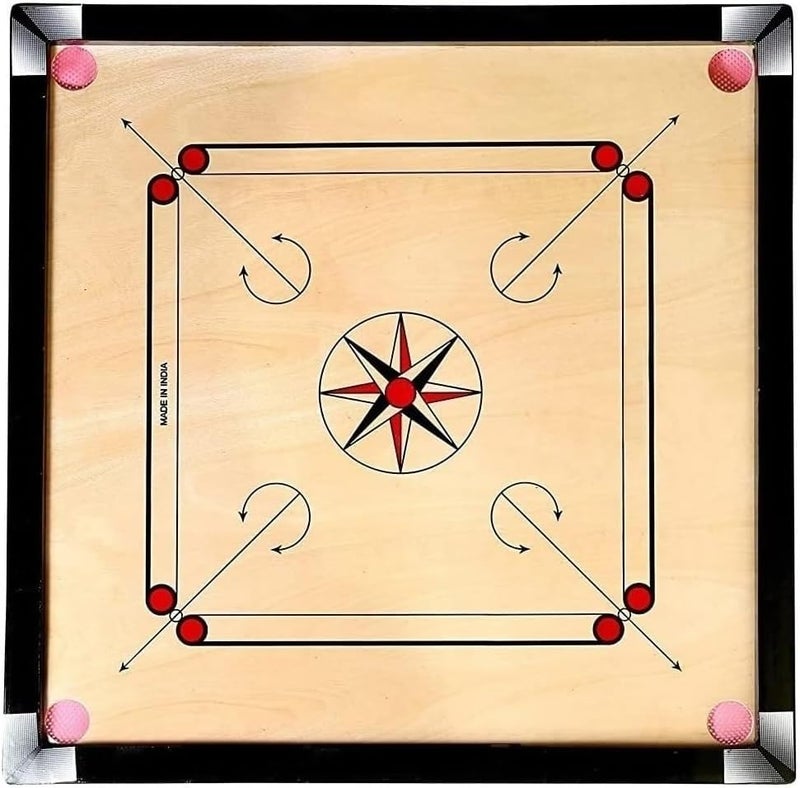 NKT 32 INCH Matte Finish Carrom Board Tournament Quality and International Quality Free with Carrom Coin and Powder and stricker - Image 2