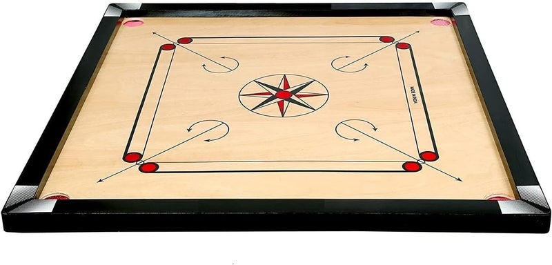 NKT 32 INCH Matte Finish Carrom Board Tournament Quality and International Quality Free with Carrom Coin and Powder and stricker - Image 3