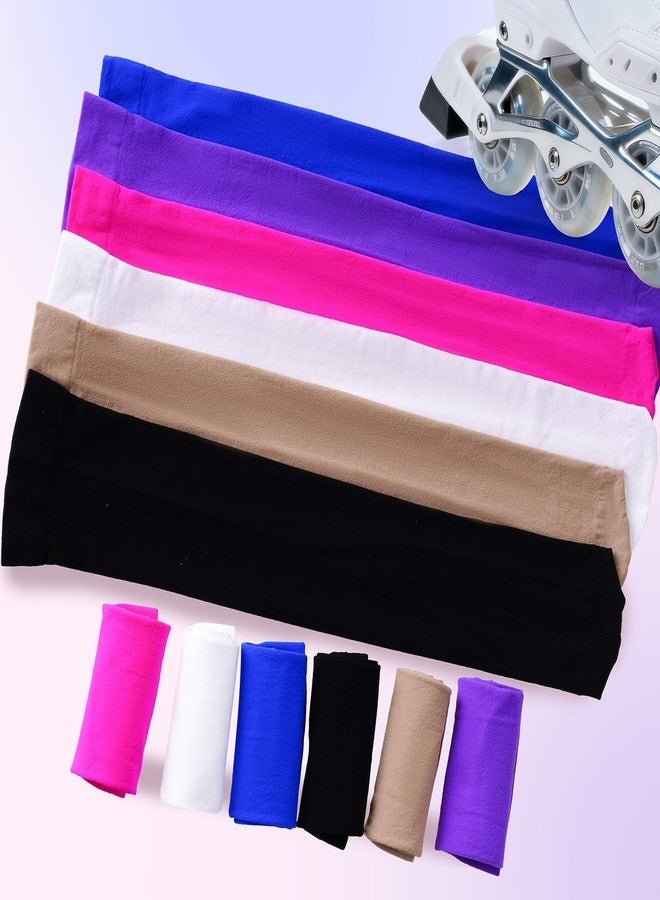 Sucrain 6 Pairs Ice Skating Socks Figure Skating Socks High Tight Knee Nylon Roller Skate Sock for Women Girl - Image 3