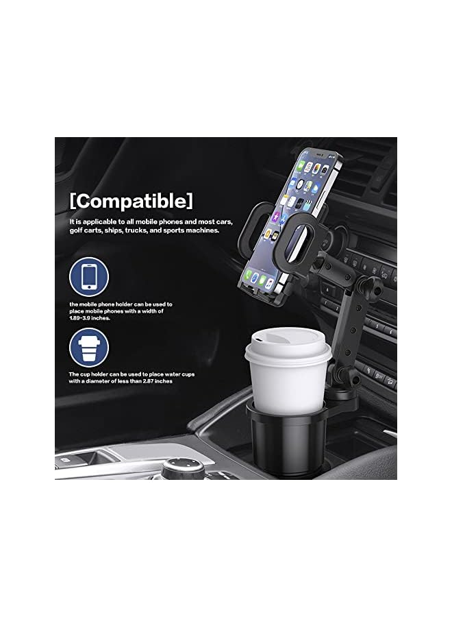 Green Tiger Car Cup Holder Phone Mount, Universal Auto Cell Phone Stand with Drink Expand Cup Holder,2 in 1 Multifunctional Car Cup Holder Expander with 360° Rotation Phone Mount - Image 3