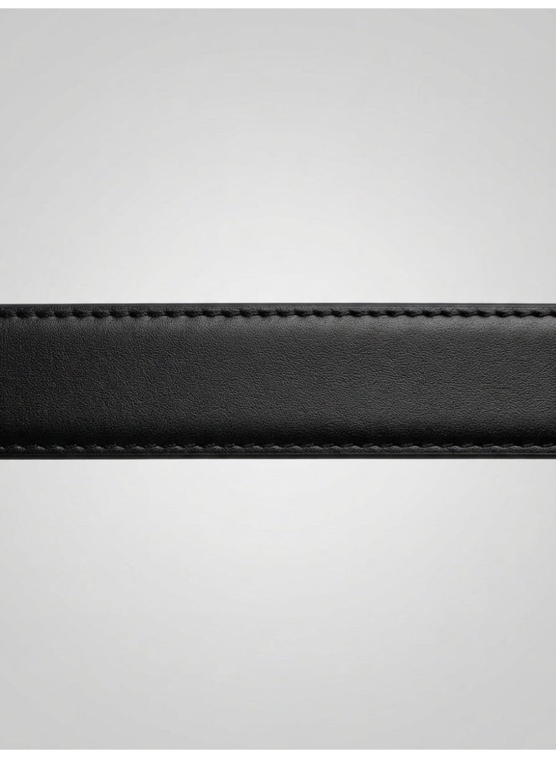 Men's Black Automatic Ratchet Belt with Brushed Metal Buckle - Image 5