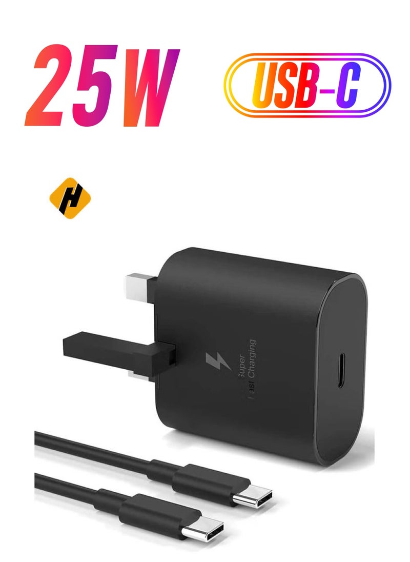 HuHa - 25W Fast Charger Type C for Samsung Galaxy A15, A55 5G, A54, A35, A34, A25, A05, S24, S23, S22, S21, S20, Z Fold5, Z Flip5 Tablet USB C Super Charge Adapter Plug - Image 1