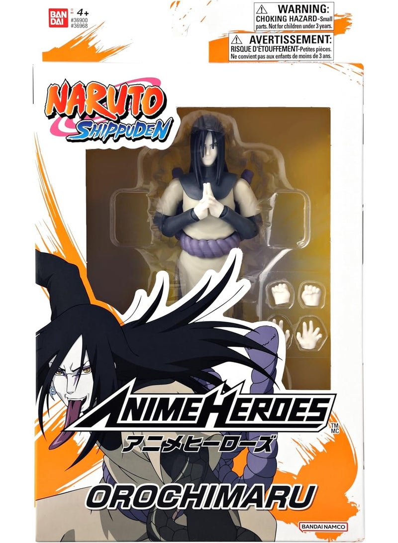 Bandai Anime Heroes Naruto Orochimaru 6.5-Inches | Collectible Action Figure | Display Figure | Interchangeable Hands | Perfect Gift for Collectors, Manga & Anime Lovers! - Image 1