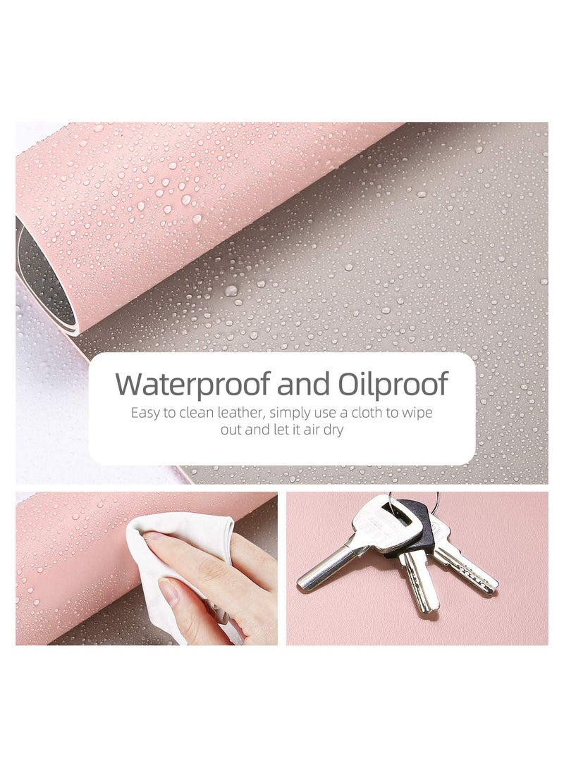 Cool Baby COOLBABY Multifunctional Office Desk Pad, Ultra Thin Waterproof PU Leather Mouse Pad, 80*40 CM，Silver+Pink  - Image 3