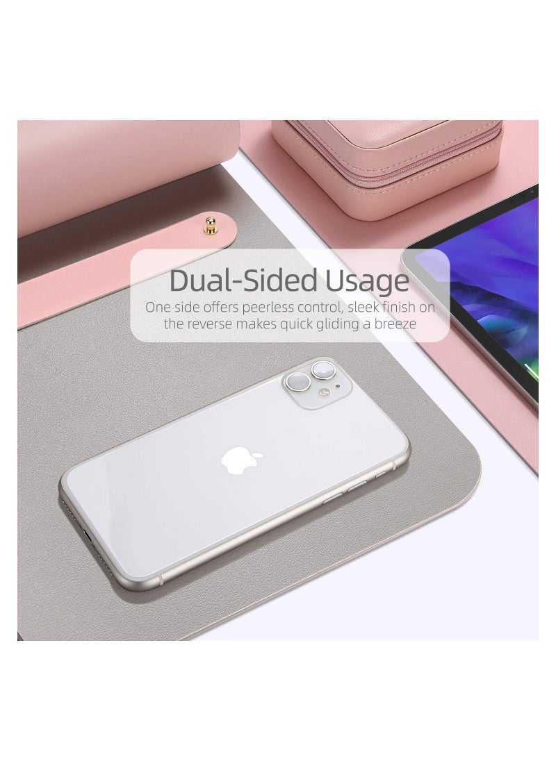 Cool Baby COOLBABY Multifunctional Office Desk Pad, Ultra Thin Waterproof PU Leather Mouse Pad, 80*40 CM，Silver+Pink  - Image 4