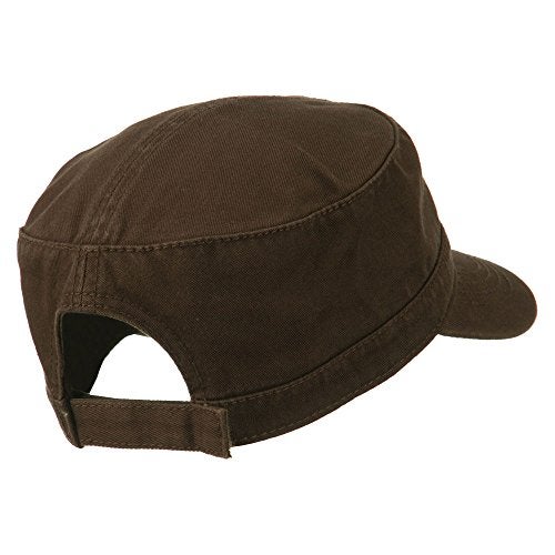 OTTO Garment Washed Adjustable Army Cap - Dk Brown OSFM - Image 3