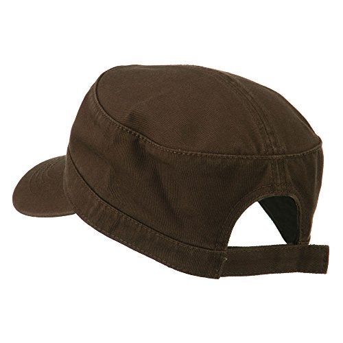 OTTO Garment Washed Adjustable Army Cap - Dk Brown OSFM - Image 2