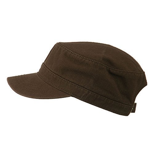 OTTO Garment Washed Adjustable Army Cap - Dk Brown OSFM - Image 5