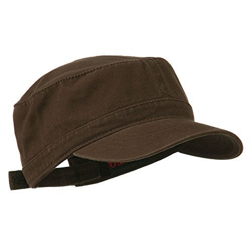 OTTO Garment Washed Adjustable Army Cap - Dk Brown OSFM - Image 4