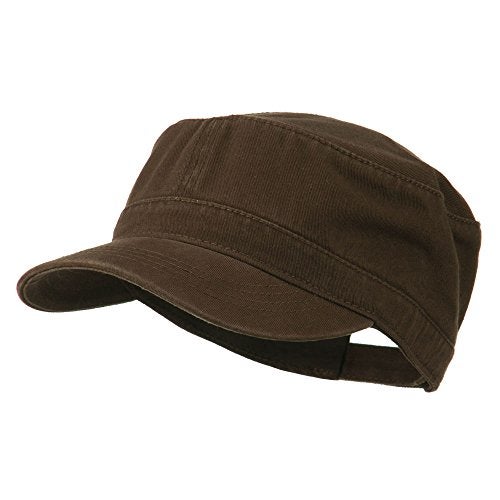 OTTO Garment Washed Adjustable Army Cap - Dk Brown OSFM - Image 1