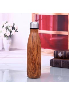 Stainless Steel Insulated Bowling Bottle Wood Grain color