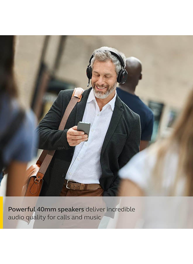 Jabra Evolve2 75 PC Wireless Headset with Charging Stand and 8-Mic Technology - Dual Foam Stereo Headphones with Advanced Active Noise Cancelling, USB-C Bluetooth Adapter and MS Compatibility Black - Image 5