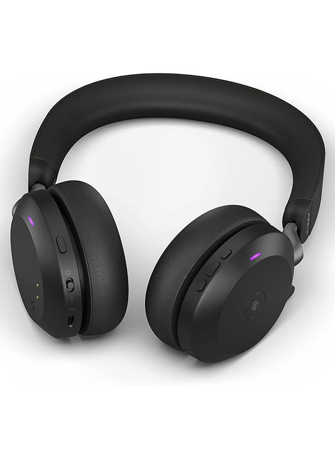 Jabra Evolve2 75 PC Wireless Headset with Charging Stand and 8-Mic Technology - Dual Foam Stereo Headphones with Advanced Active Noise Cancelling, USB-C Bluetooth Adapter and MS Compatibility Black - Image 2