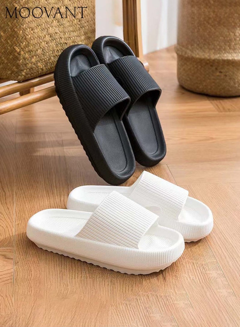Moovant Durable Slides Slippers for Men Women, Cloud-like Slippers, Soft Massage House Bath Slippers, Quick Drying Non-Slip Soft Lightweight Open Toe Sandals, Slip-on Slippers, Black - Image 5