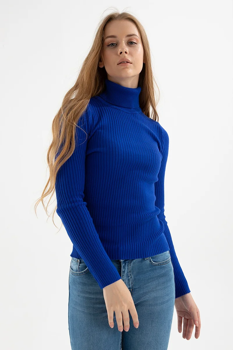 Fashion Friends Ribbed Turtleneck Sweater Women's Sweater 23K0288K1