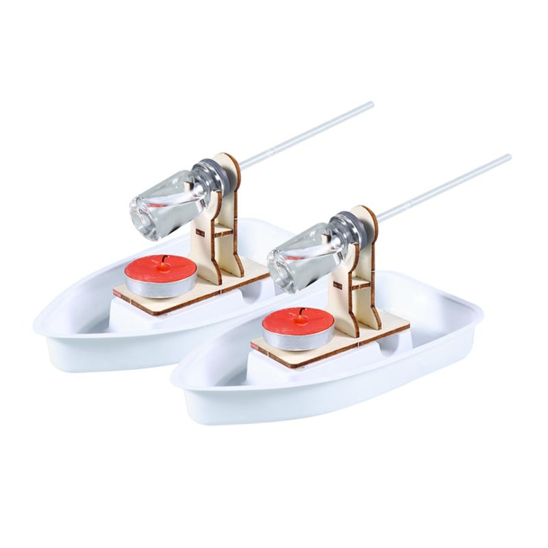 DIY Science Sailboat Kit 2 Sets Sturdy Plastic Material Smooth Edges Hands On Experiment Educational Steam Project - Image 2