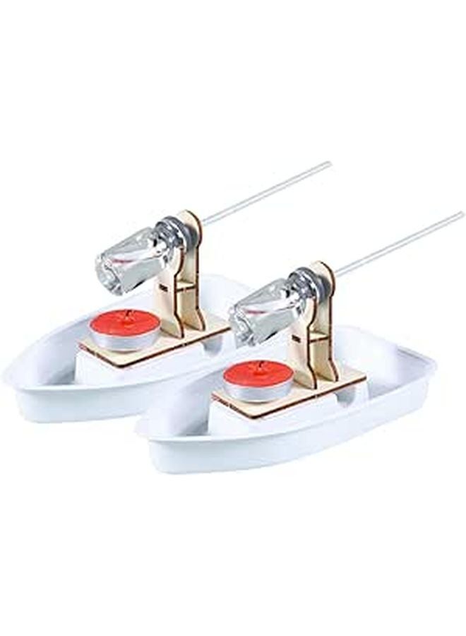 DIY Science Sailboat Kit 2 Sets Sturdy Plastic Material Smooth Edges Hands On Experiment Educational Steam Project - Image 1