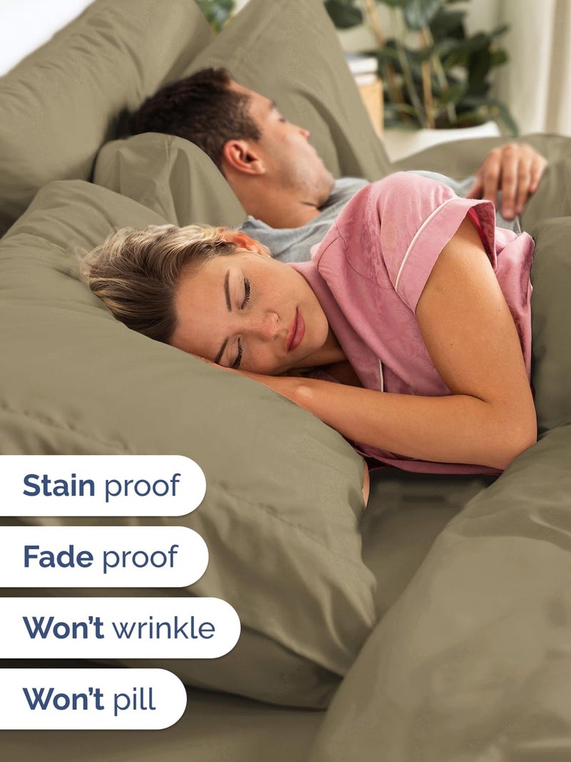 CGK Unlimited Extra Deep King Sheet Set - 6 Piece Breathable and Cooling Sheets - Hotel Luxury Bed Sheets Set - Easy & Secure Fit - Soft, Wrinkle Free and Comfy Sheets Set - Khaki Sheet Set with Extra Deep Pockets - Image 4