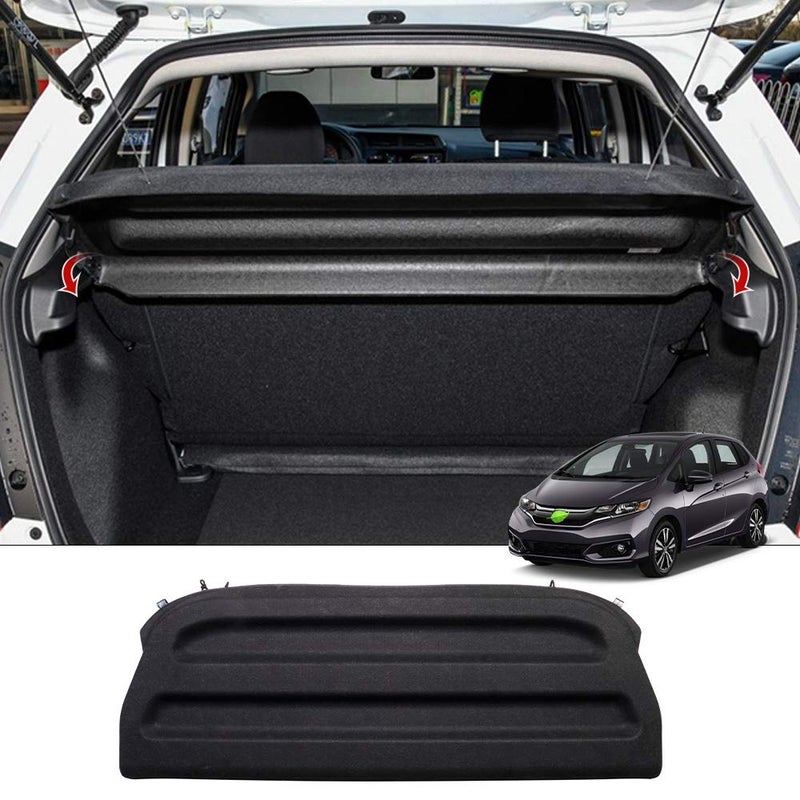 Powerty Cargo Cover for 20152019 2020 Honda Fit Accessories Trunk Cover Retractable Trunk Shielding Shade Cargo Luggage Cover Black
