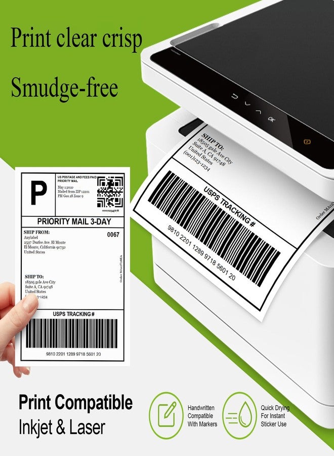 Anylabel 8.5" x 11" Full Sheet Label Sticker for Laser & Inkjet Printer - 1 Per Page Shipping Labels for Packages Permanent Adhesive, Full Page Shipping Labels (100 Sheets, 100 Labels) - Image 3