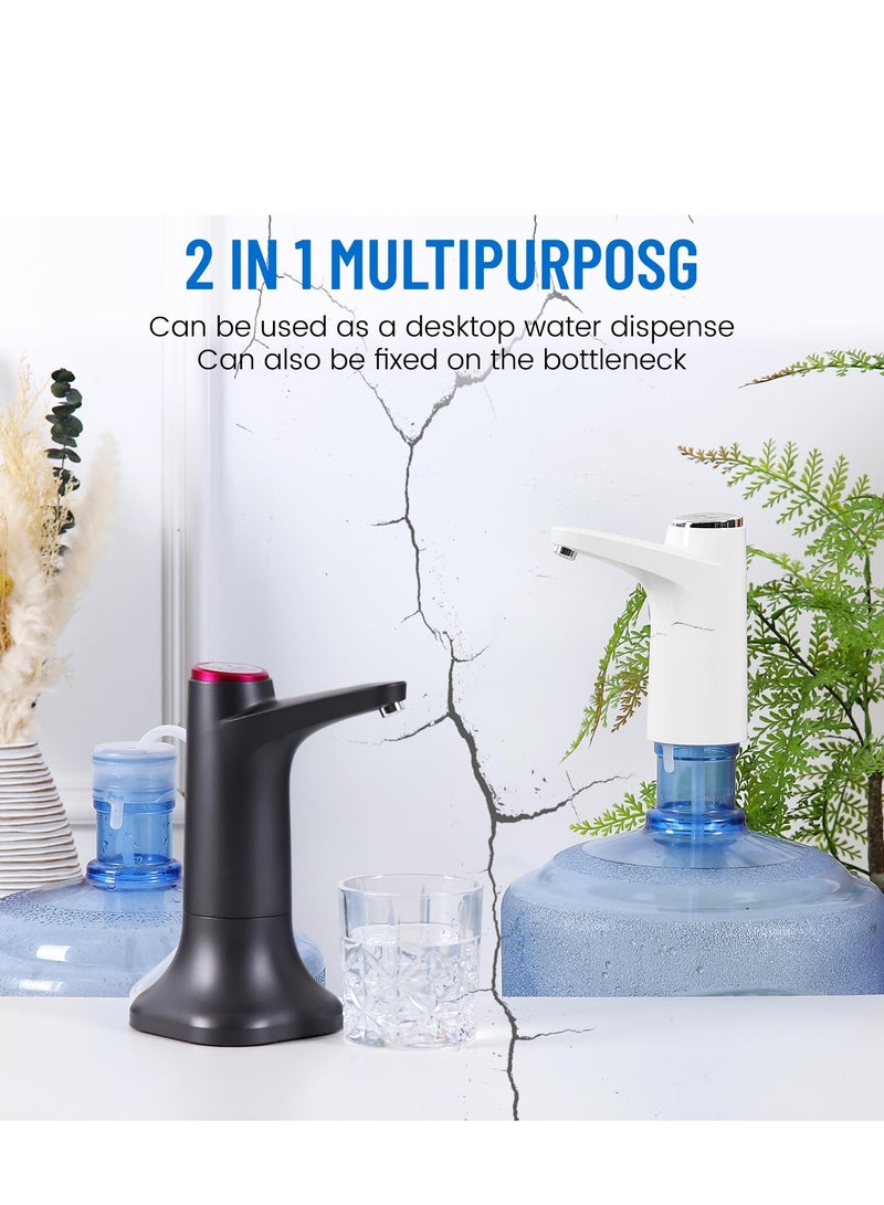 Portable Water Dispenser, Desktop Water Dispenser, Detachable Automatic Drinking Water Pump for 5 Gallon Bottle, Suitable for Home, Office and Outdoor (White) - Image 3