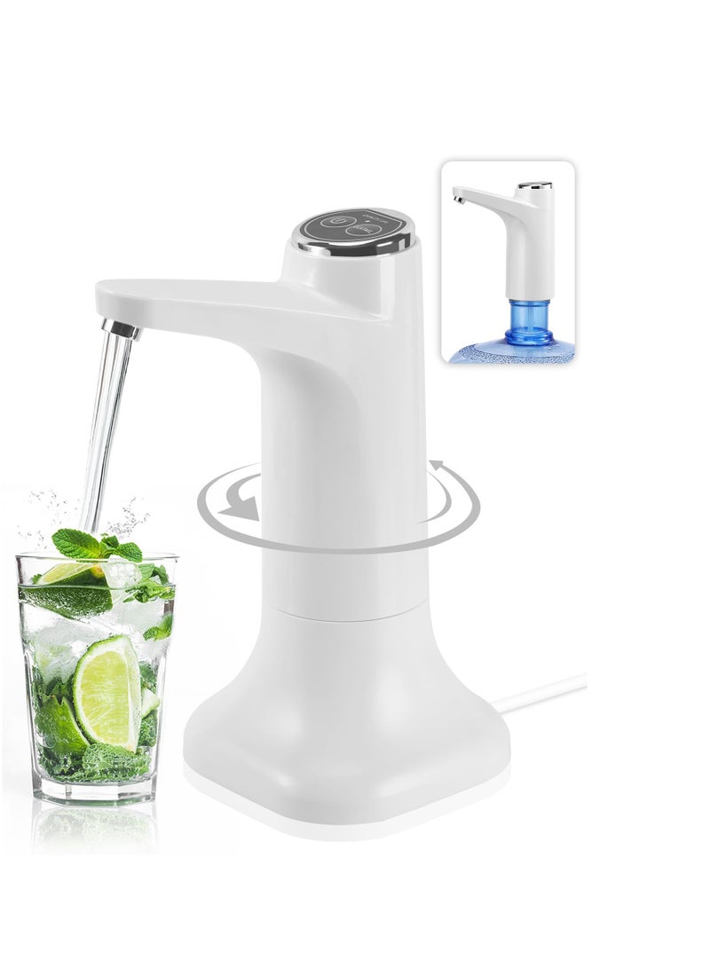 Portable Water Dispenser, Desktop Water Dispenser, Detachable Automatic Drinking Water Pump for 5 Gallon Bottle, Suitable for Home, Office and Outdoor (White) - Image 1