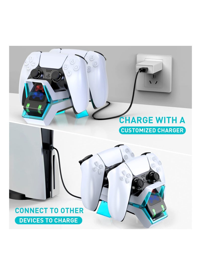 Y&D PS5 Controller Charging Station, Wireless Charger, Dual-Control 5V/3A Fast AC Adapter, Electronic Dog Style Charger Station Base with Indicator (British Regulatory)  - Image 2