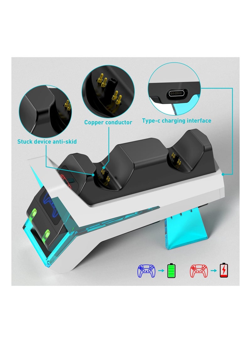Y&D PS5 Controller Charging Station, Wireless Charger, Dual-Control 5V/3A Fast AC Adapter, Electronic Dog Style Charger Station Base with Indicator (British Regulatory)  - Image 3