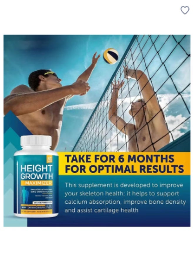 BIYODE Height Growth Capsules - Height Growth Booster with Calcium for Bone Strength - Made in USA - Natural Taller Supplement to Increase Bone Growth - HGH Free - Image 4