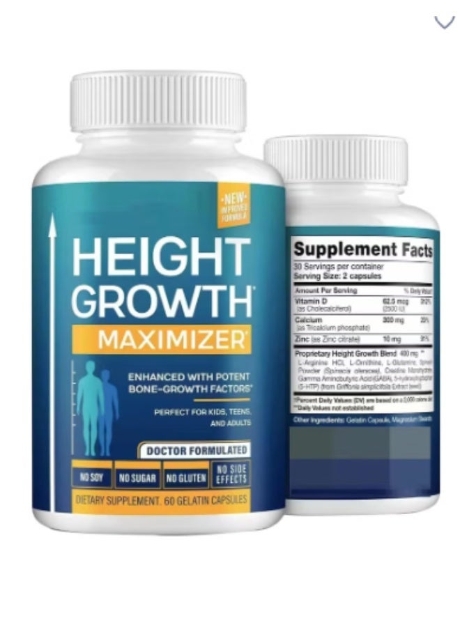 BIYODE Height Growth Capsules - Height Growth Booster with Calcium for Bone Strength - Made in USA - Natural Taller Supplement to Increase Bone Growth - HGH Free - Image 1