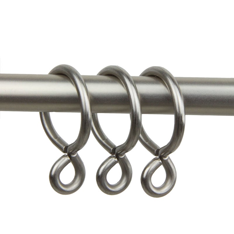 Rod Desyne 10 Count Eyelet Curtain Rings, 1-Inch, Satin Nickel - Image 1