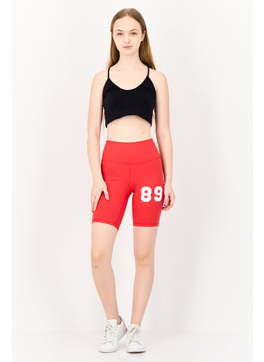 Levi's Women Regular Fit Graphic Print Basic Shorts, Red  - Image 4