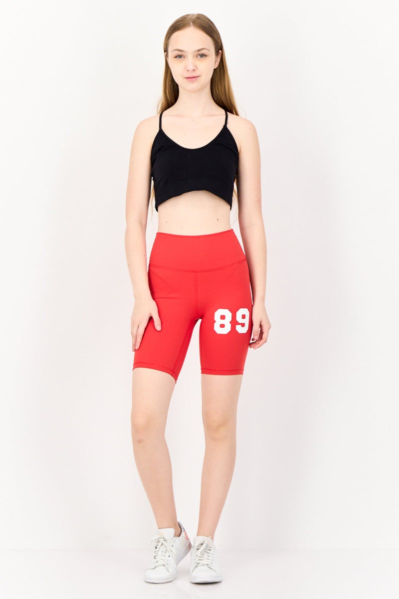 Levi's Women Regular Fit Graphic Print Basic Shorts, Red - Image 4