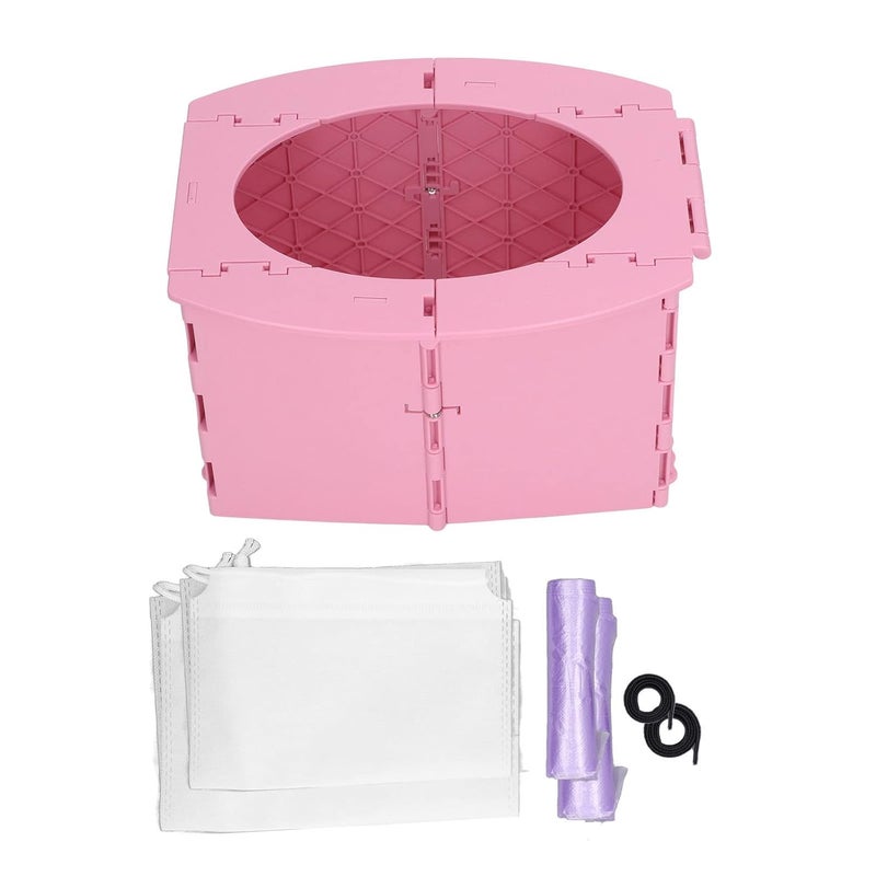 YWBL-WH Toddler Potty, Portable Foldable Travel Toilet Seat, Reusable Training Chair for Kids on Camping Trips and Long Car Rides (Pink) - Image 1