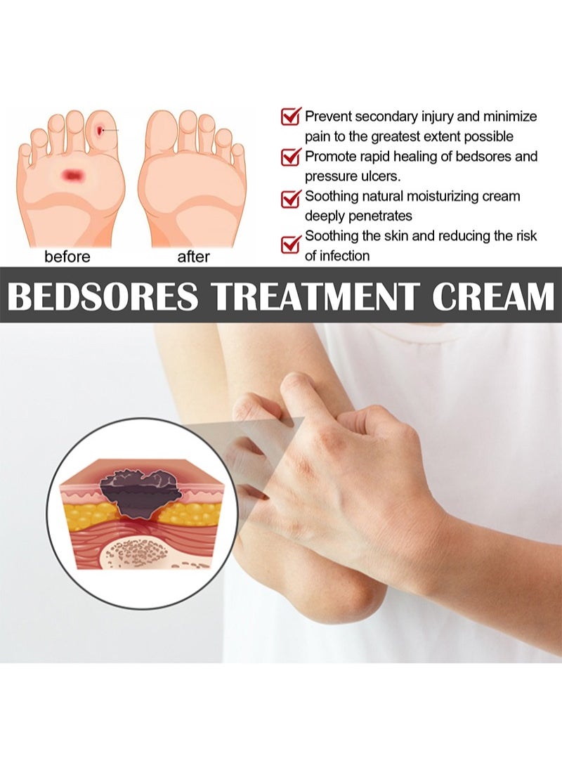EELHOE - Decubitus Repair Cream，Bedsores Treatment Cream-Rapid Healing of Bedsores and Pressure Ulcers，Deep Penetration Soothing Natural Moisturizing Cream，Easy to Apply Sore Relief - Image 1