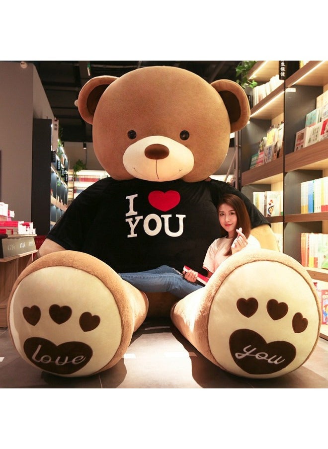 Oversized Panda Doll Giant Doll Agent Pacifying Children's Birthday Plush Toy Teddy Bear Gift Wholesale-Color:Foot Sole Sweater Brown-Iove-Height:Standard 1.8 Meters (about 13kg)  - Image 1