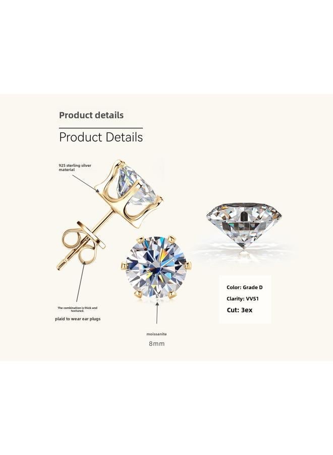 NIBEMINENT Little Red Book Net Explosions Moissanite Earrings Female Niche Design Advanced Sense S925 Sterling Silver 