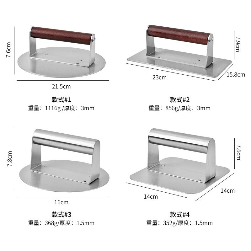 Stainless Steel Round Hamburger Meat Press Household Square Steak Meat Pie Press Kitchen Hand-Pressed Hamburger Maker - Image 4