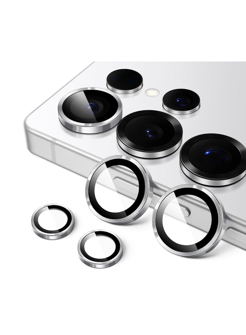 DUSALA Camera Lens Protector for Samsung Galaxy S25 Ultra 5G, 9H Tempered Glass Metal Individual Ring Cover, Easy Installation Tray, HD Clear, 1 Set (Titanium Whitesilver) - Image 1
