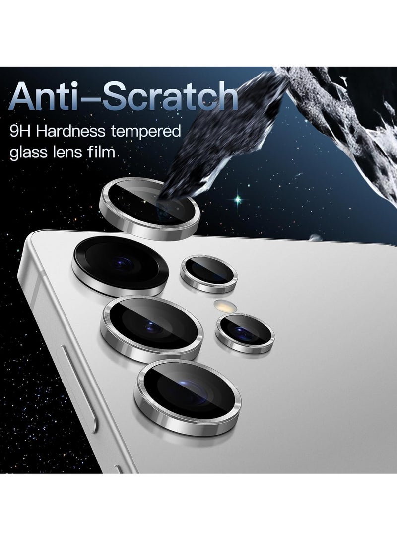 DUSALA Camera Lens Protector for Samsung Galaxy S25 Ultra 5G, 9H Tempered Glass Metal Individual Ring Cover, Easy Installation Tray, HD Clear, 1 Set (Titanium Whitesilver) - Image 4
