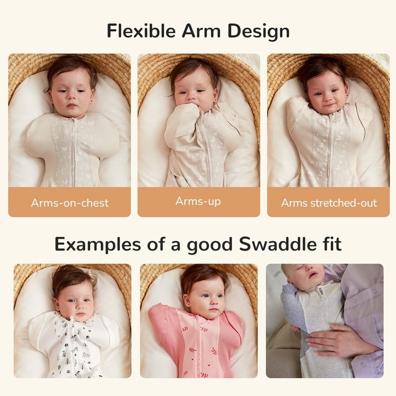 KIDIRA Transition Swaddle Sleep Sack  3-6 Months  12-18 Lb  2-Way Zipper  Moisture-Wicking Fabric  Improves Sleep  Snug Fit (Jungle And Deer) - Image 4