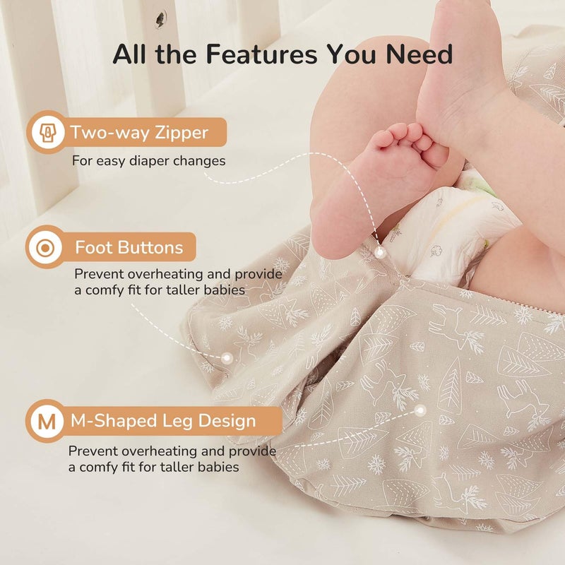KIDIRA Transition Swaddle Sleep Sack  3-6 Months  12-18 Lb  2-Way Zipper  Moisture-Wicking Fabric  Improves Sleep  Snug Fit (Jungle And Deer) - Image 5