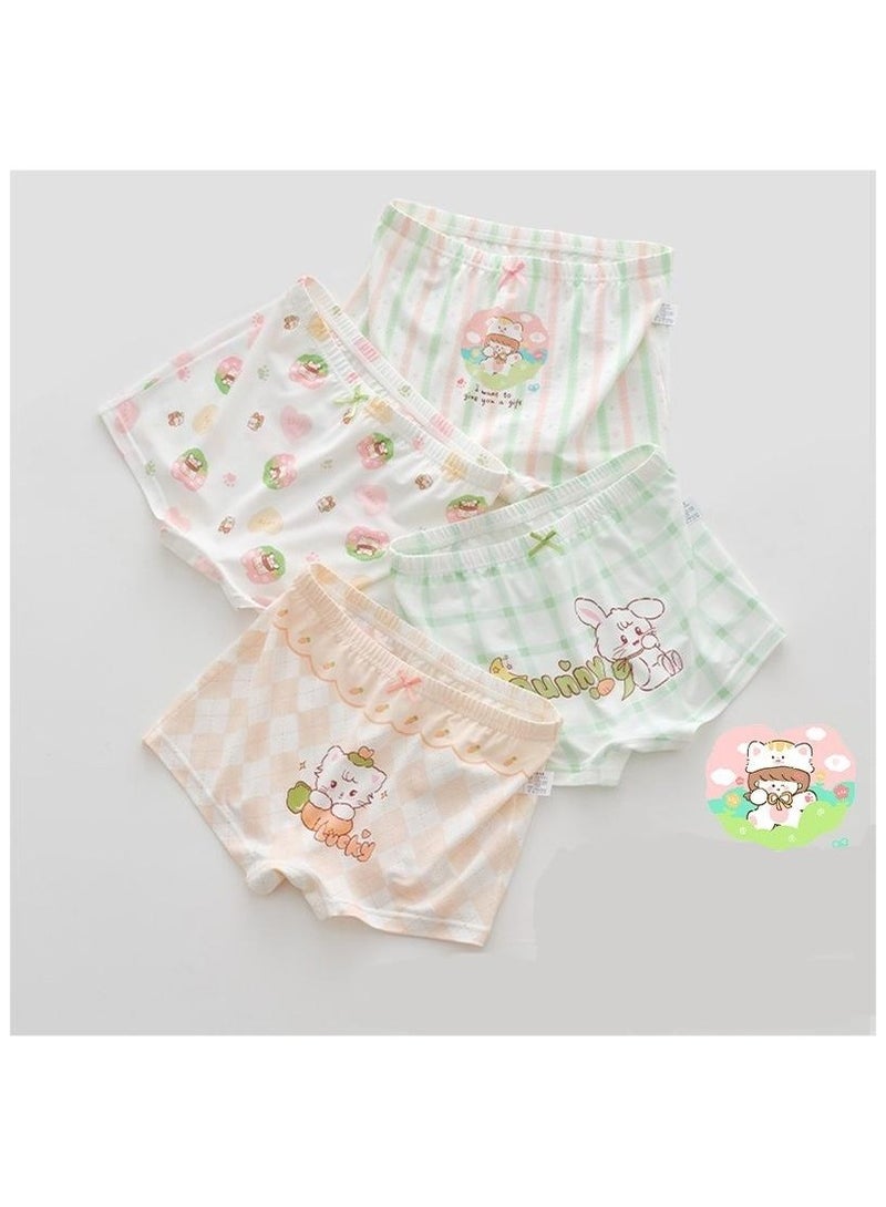 Fashionable Little Girl Cute Style Printed Four Boxer Briefs Suitable For Ages 3-10 - Image 1