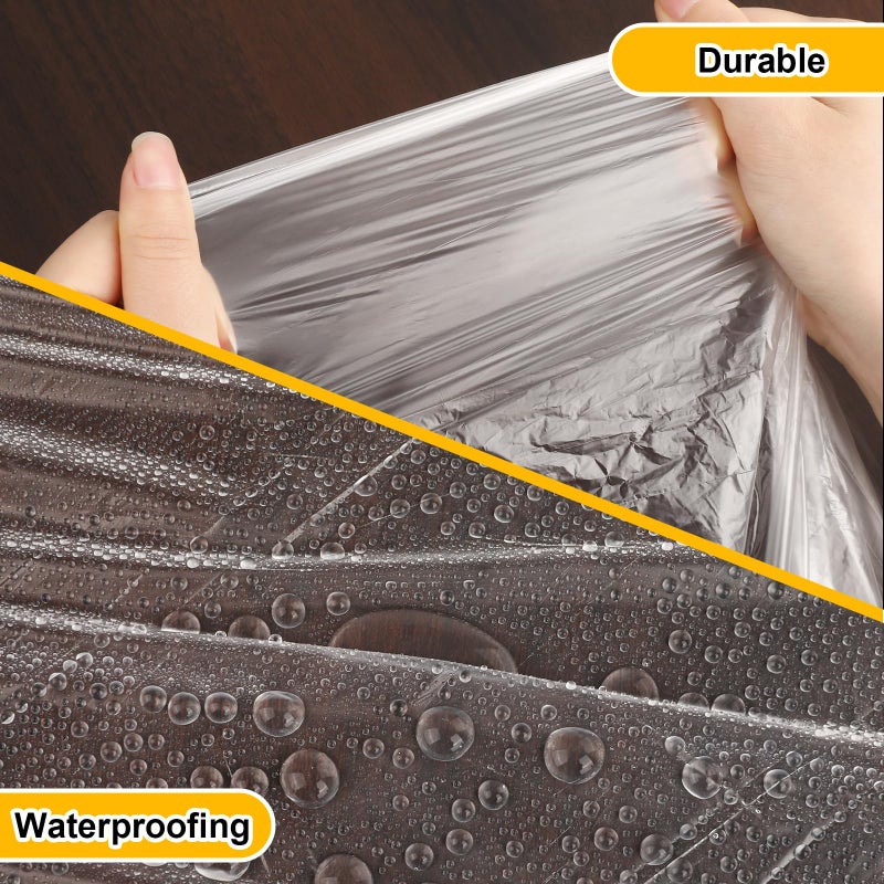 ZENOWICK 12 Pack Plastic Drop Cloth, 9x12 Ft Plastic Sheeting for Painting, Dust-Proof Tear-Resistant Painters Plastics Tarp Cloth for Furniture Floor Sofa Protector Cover Durable & Thick - Image 3